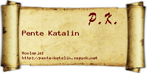 Pente Katalin névjegykártya
